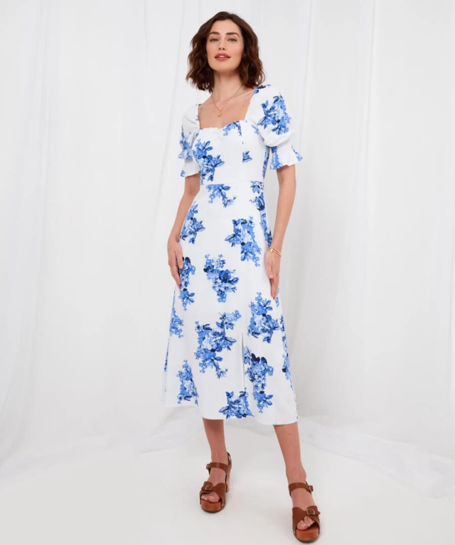 Joe Browns Women's Floral Linen Blend Dress in Multi - Clarissa Style