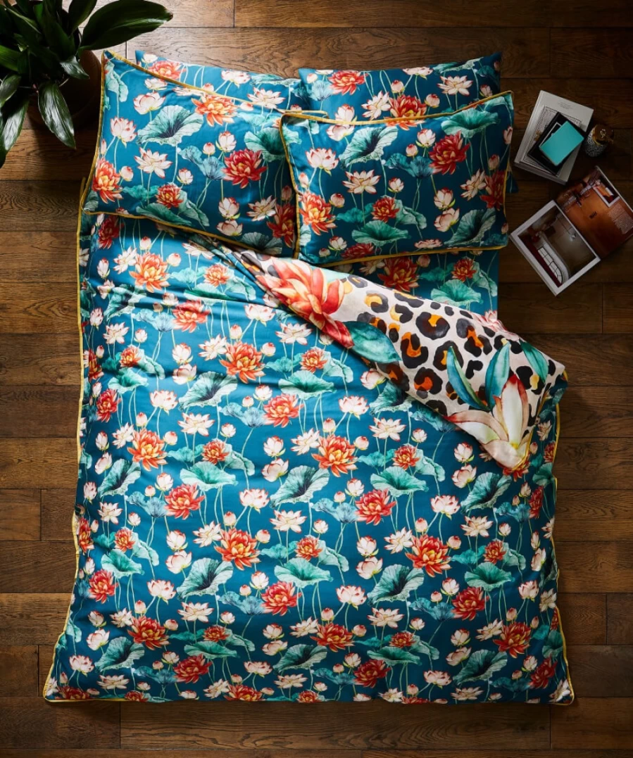 Joe Browns Lavish Leopard Floral Reversible Duvet Cover Set - Multi Color Bold Print