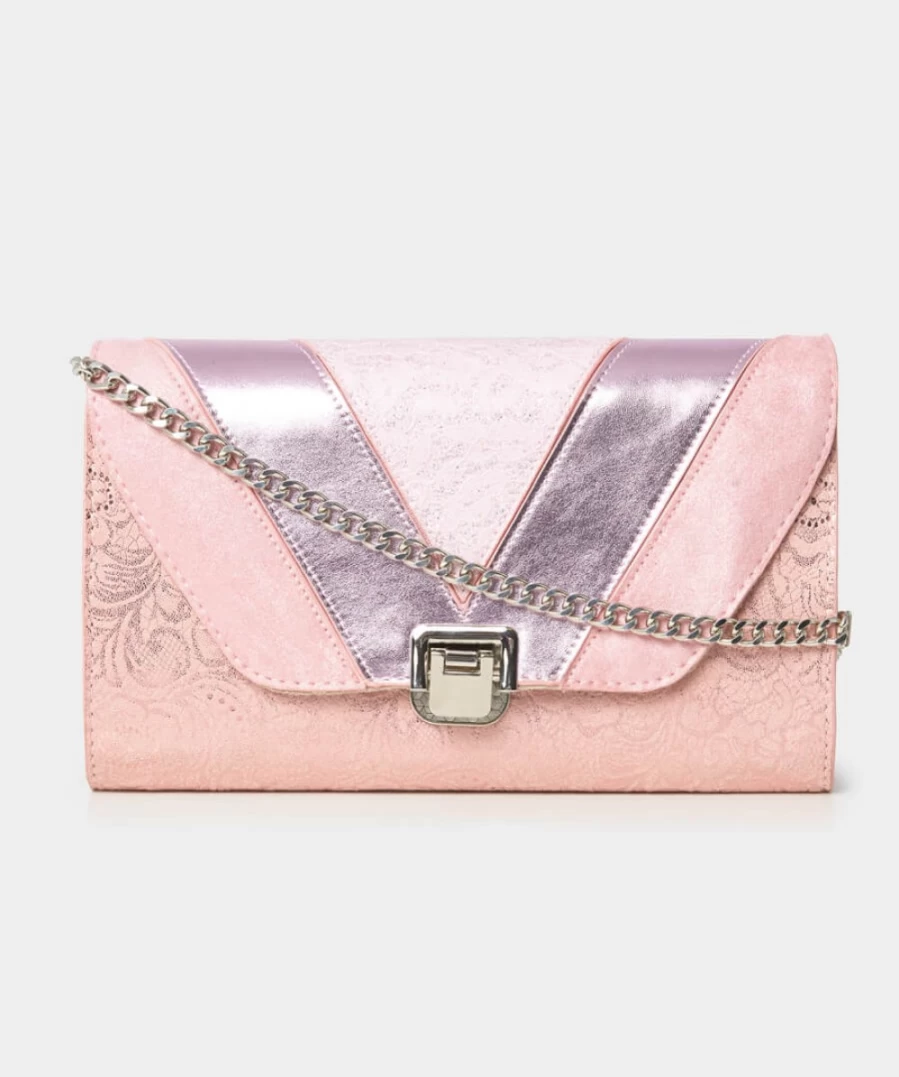 Joe Browns Women's Rose Pink Art Deco Style Handbag - Elegant Work of Art Inspired Bag