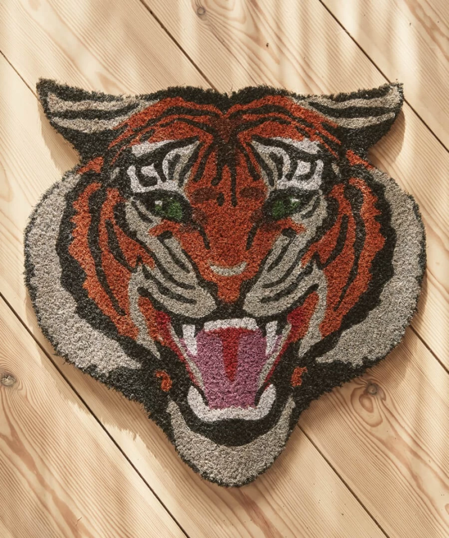 "Joe Browns Ferocious Tiger Head Doormat - Multi-Color Wild Animal Design Entry Mat"