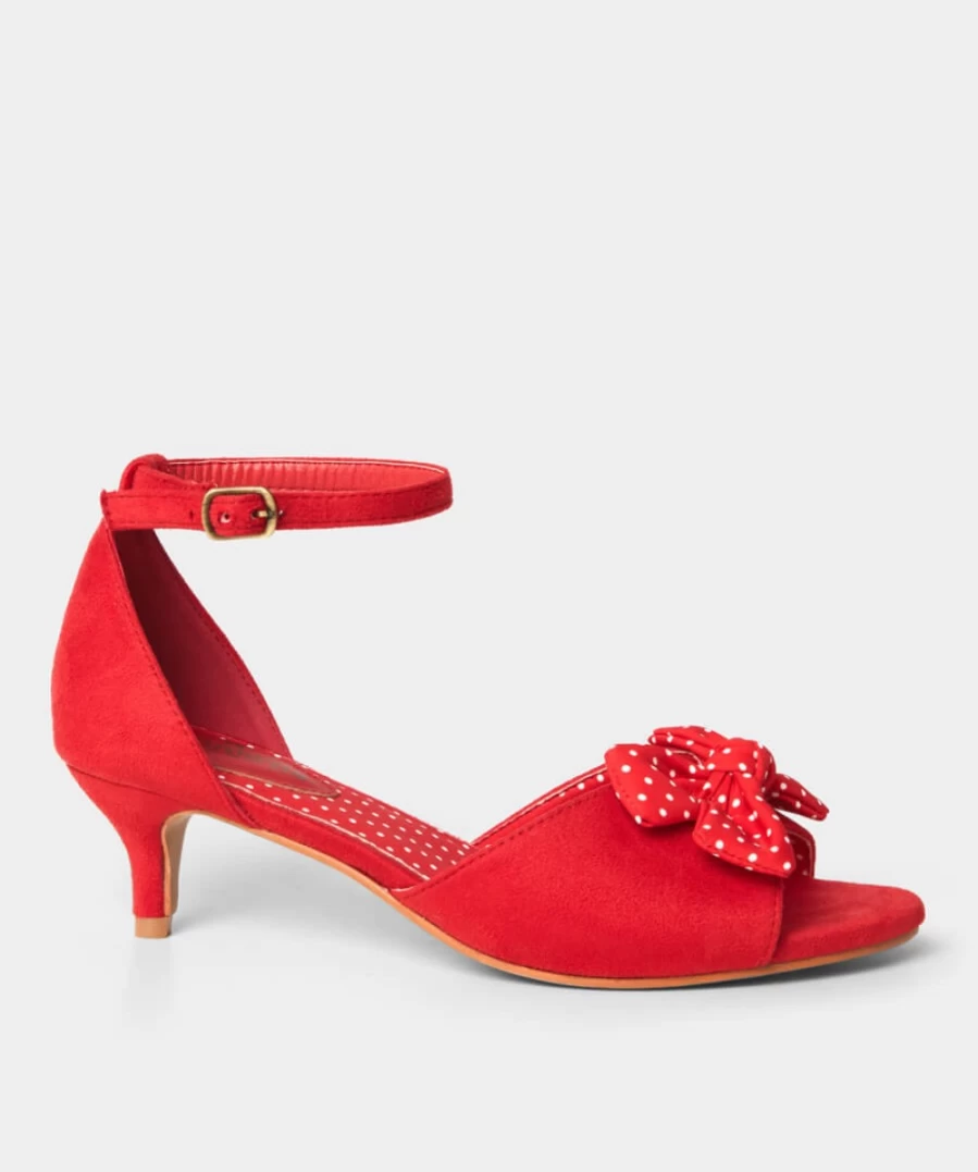 "Joe Browns Women's Red Showstopper Bow Trim Shoes – Elegant & Stylish Footwear"