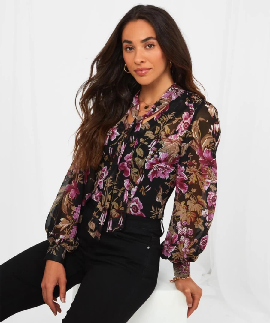 Joe Browns Women's Black Floral Blouse - Oh So Stunning Elegant Top