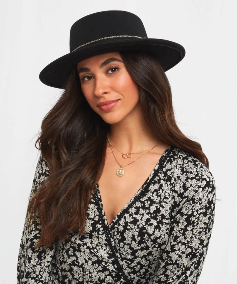 "Joe Browns Women's Black Buenos Aires Fedora Hat"