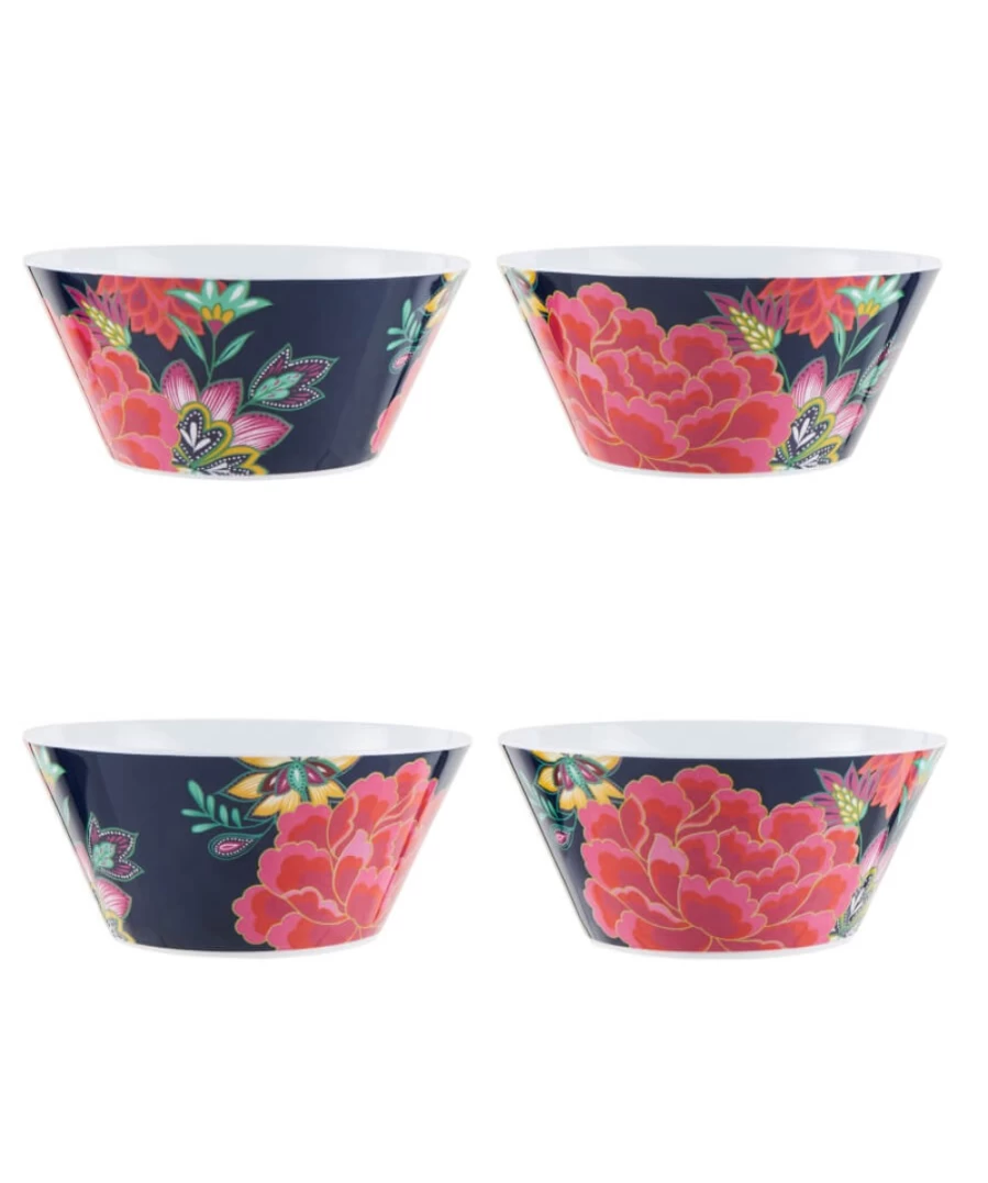 Joe Browns 4-Piece Multi-Colored Melamine Picnic Bowl Set - Vibrant & Durable Outdoor Dining Dishes