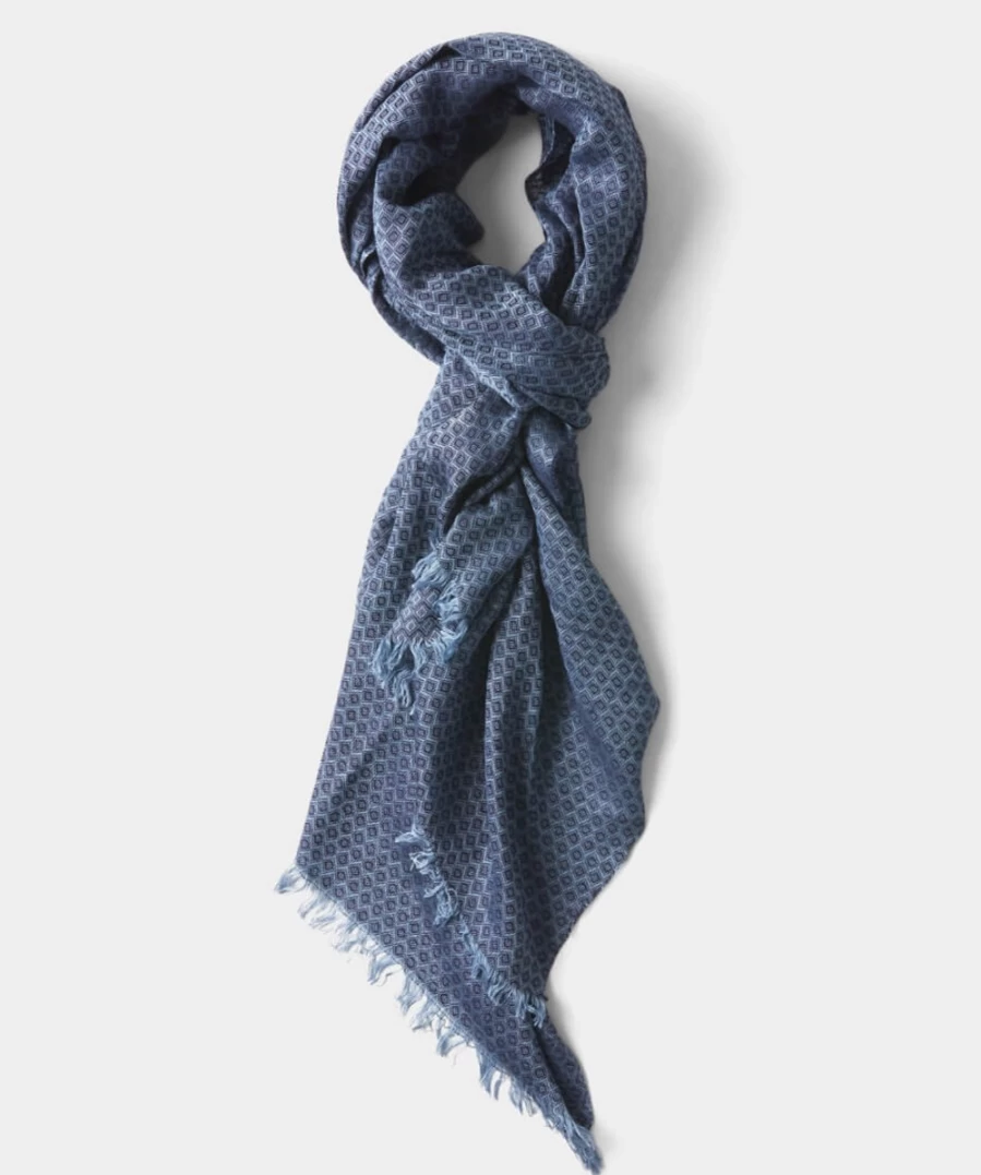 Joe Browns Men's Blue Stone River Woven Scarf - Lightweight & Stylish Winter Accessory