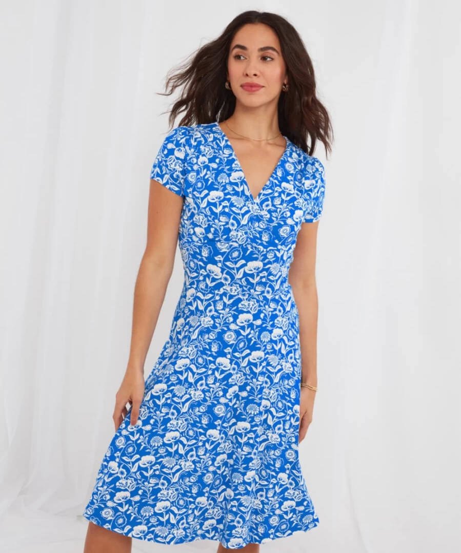 Joe Browns Women's Emily Blue Jersey Dress - Comfortable Casual Wear